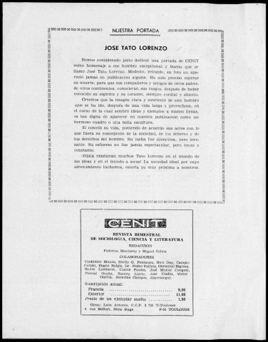 Cénit (1970 ; n° 192 - 196). Sous-Titre : Revista de sociología, ciencia y literatura