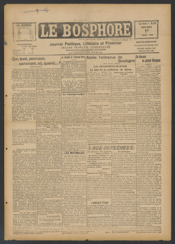 Mars 1922 - Le Bosphore