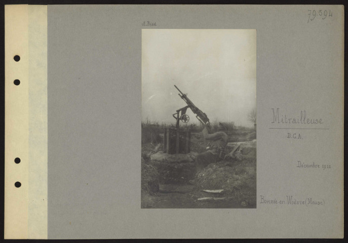 Bonzée-en-Woëvre (Meuse). Mitrailleuse DCA