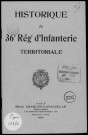 Historique du 36ème régiment territorial d'infanterie