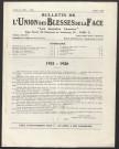 Année 1926. Bulletin de l'Union des blessés de la face "Les Gueules cassées"