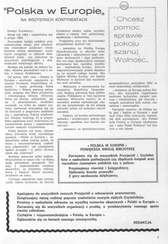 Polska w Europie (1983 ; n°1-12)  Sous-Titre : Niezalezna trybuna Europejczykow kultury polskiej oraz przyjaciol Polski  Autre titre : La Pologne en Europe