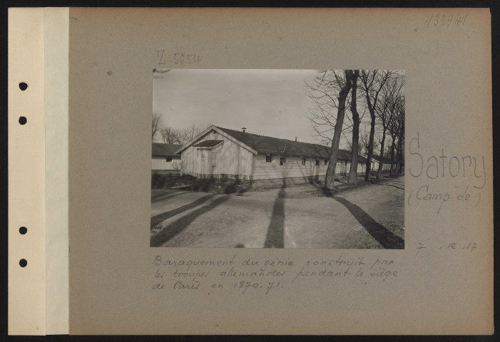 Satory (camp de). Baraquement du génie construit par les troupes allemandes pendant le siège de Paris en 1870-71