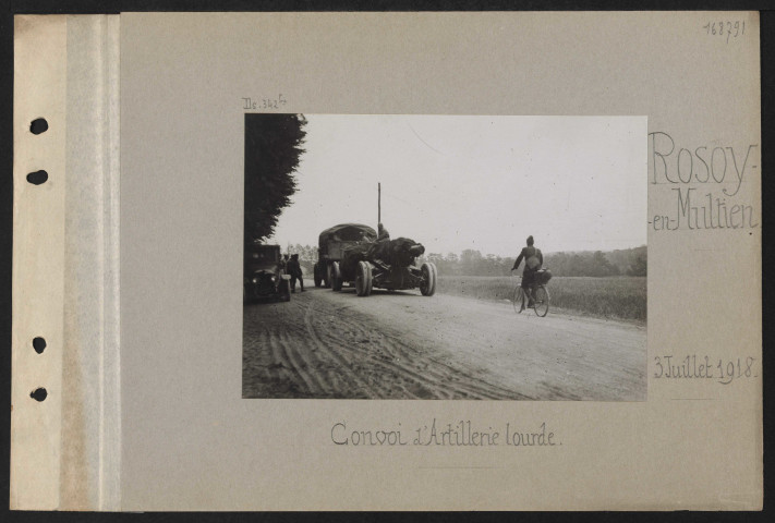 Rosoy-en-Multien. Convoi d'artillerie lourde