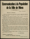 Communication à la Population de la Ville de Mons : Léopold... A monsieur Roosevelt