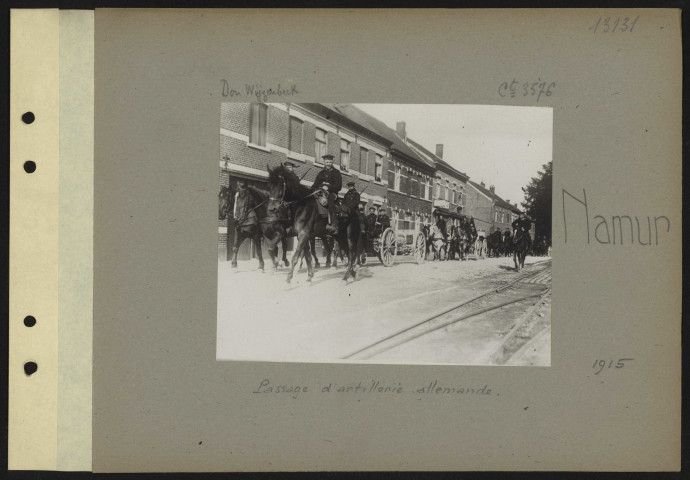 Namur. Passage d'artillerie allemande