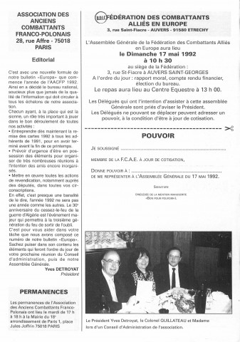 Europa (1992; n°36-37)  Sous-Titre : Périodique de la Fédération des Combattants Alliés de l'Europe