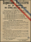 Dispositions particulières au 3e appel des classes 1939/3 - 1940 - 1941 - 1942
