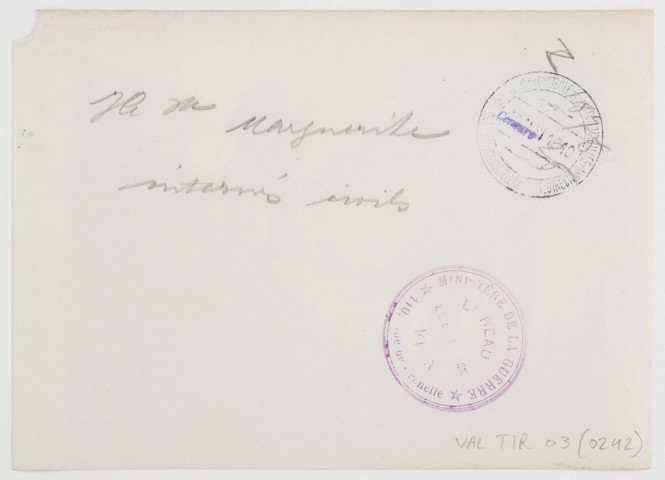 Ile Sainte-Marguerite. Internés civils.