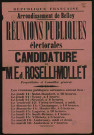 Arrondissement de Belley Réunions publiques électorales : Candidature de M. Ed. Roselli-Mollet