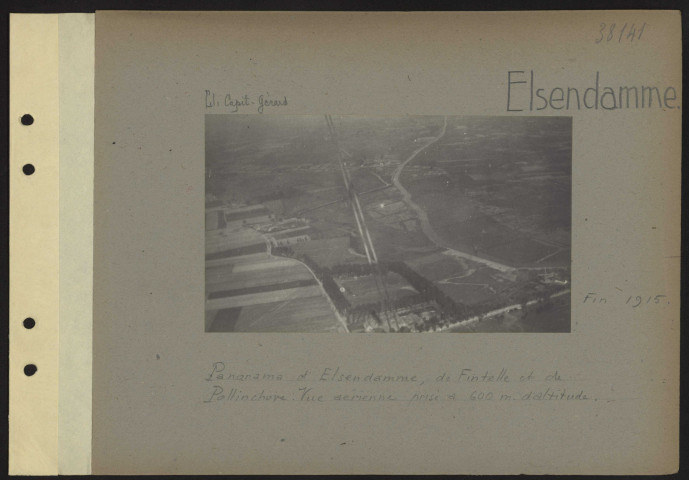 Elsendamme. Panorama d'Elsendamme, de Fintelle et de Pollinchore. Vue aérienne prise à 600 mètres d'altitude