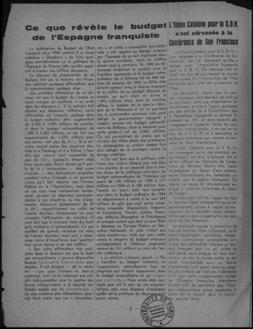 Bulletin d'information de Solidarité catalane (1945 : n° 1-6)