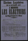 Élections Législatives du 14 octobre 1877 : Candidatures Roederer Mackau Dugué de la Fauconnerie Bianchi