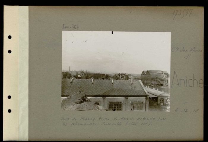 Aniche (Compagnie des mines d'). Sud de Masny. Fosse Vuillemin détruite par les Allemands. Ensemble (côté est)
