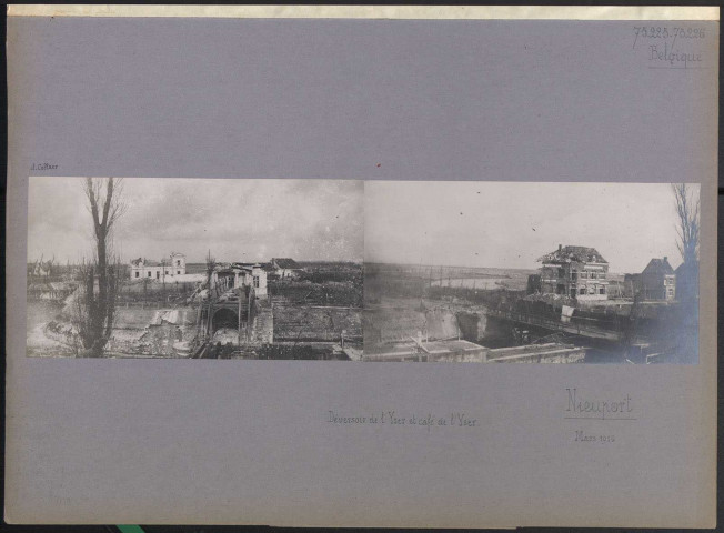 Nieuport (Belgique). Déversoir de l'Yser et café de l'Yser
