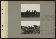 S.l. Trou d'obus en première ligne belge (les tranchées allemandes sont sur l'autre versant, à une centaine de mètres). Dans le trou, mêmes personnages que ci-dessus
