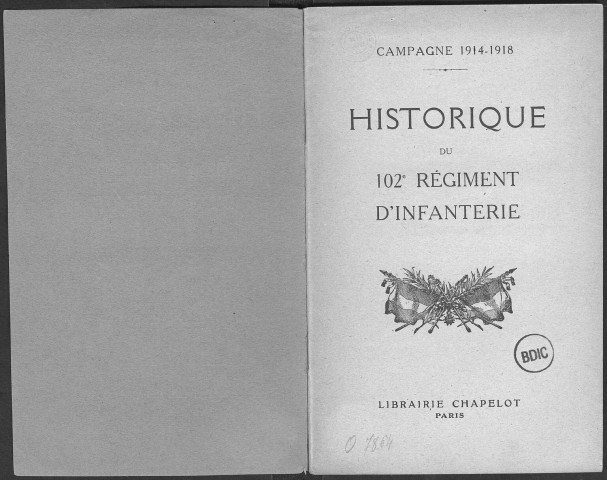 Historique du 102ème régiment d'infanterie