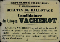 Candidature du citoyen Vacherot : scrutin de ballotage