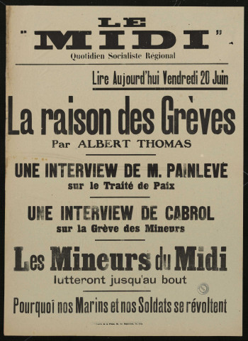 Le Midi. Lire aujourd'hui vendredi 20 juin