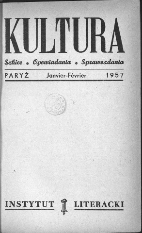 Kultura (1957, n°1(111) - n°12(122))  Sous-Titre : Szkice - Opowiadania - Sprawozdania  Autre titre : "La Culture". Revue mensuelle