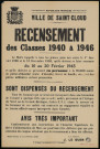 Recensement des classes 1940 à 1946