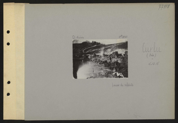 Curlu (près). Lavoir de soldats