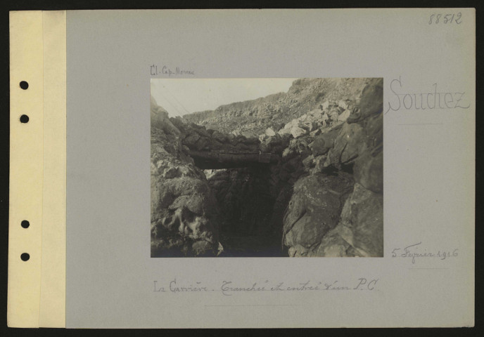 Souchez. La carrière. Tranchée et entrée d'un PC