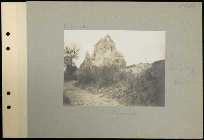 Paissy. L'église en ruines