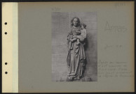 Arras. Dépôt des œuvres d'art évacuées du front Nord. Vierge, bois peint provenant de l'église de Bapaume