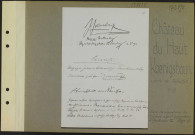 Château du Haut Koenigsbourg (Près de Sélestat). Livre de signatures du château ayant appartenu à l'empereur Guillaume II. Page 9