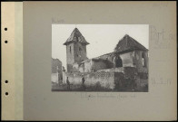 Port-sur-Seille. L'église bombardée ; façade sud
