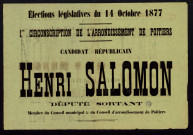 Élections législatives Arrondissement de Poitiers : Candidat Républicain Henri Salomon