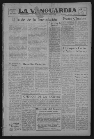 Octobre 1933 - La Vanguardia