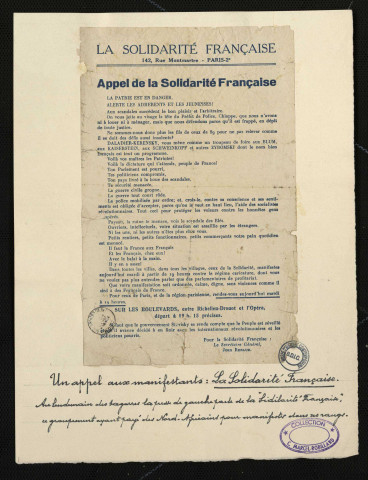 Appel de la solidarité Française
