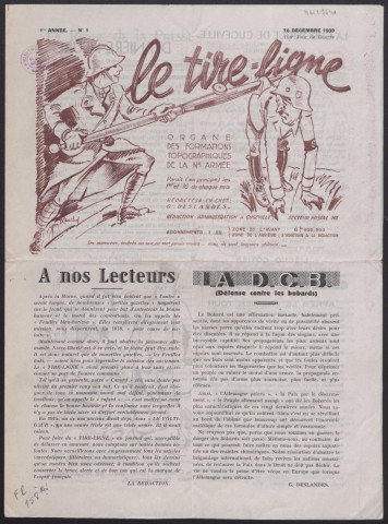 Le Tire-ligne. Organe des formations topographiques de la Ne armée