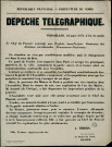 Dépêche télégraphique : Le parti de l'ordre s'est organisé dans Paris