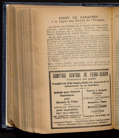 Octobre 1919 - Bulletin des Droits de l'Homme