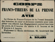 Le Corps des Francs-Tireurs de la Presse demande des hommes Pour compléter son effectif