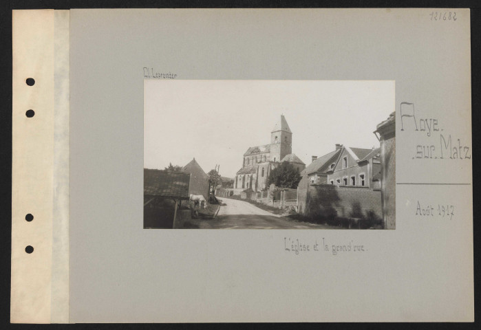 Roye-sur-Matz. L'église et la grand'rue