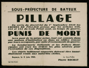 Pillage... punis de mort