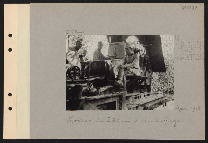 Margny-aux-Cerises. Mortier de 280 sans camouflage
