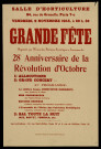Grande Fête : 28ème Anniversaire de la Révolution d'Octobre