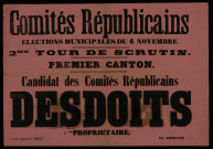 Elections Municipales : Candidat des Comités Républicains Desdoits