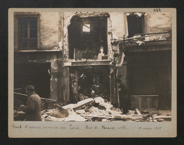 Raid d'avions ennemis sur Paris. Rue de Meaux numéro 96
