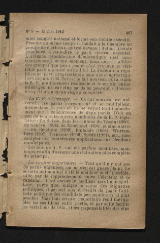 Mai 1912 - Bulletin officiel de la Ligue des Droits de l'Homme