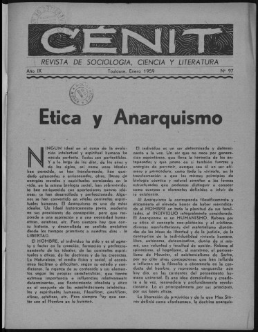 Cénit (1959 ; n° 97-108). Sous-Titre : Revista de sociología, ciencia y literatura