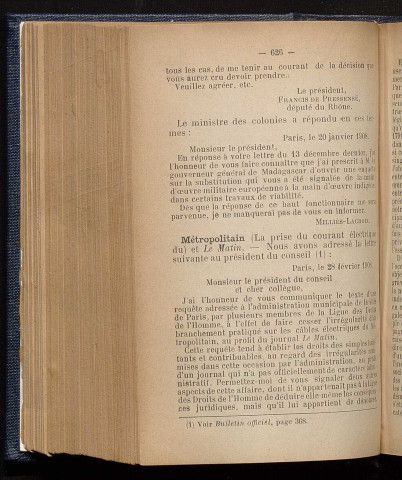 Mai 1908 - Bulletin officiel de la Ligue des Droits de l'Homme