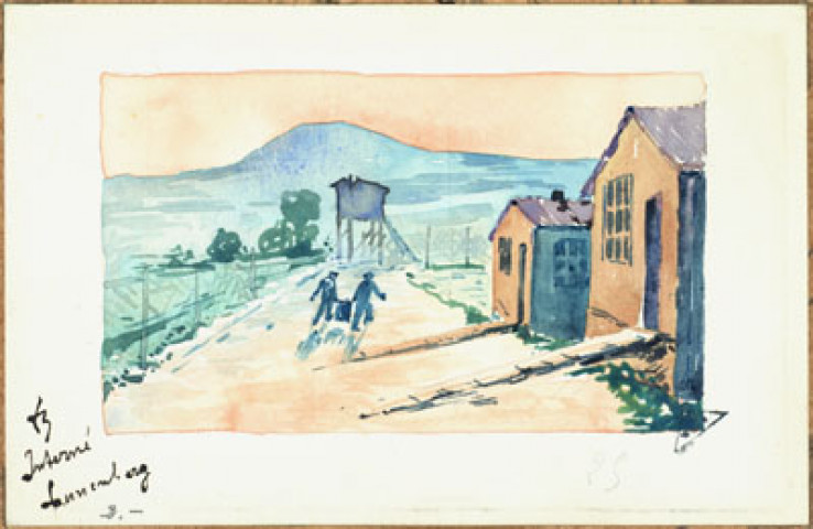 (4 scènes des camps de prisonniers de Sonnenberg, Autriche-Hongrie, 1916)