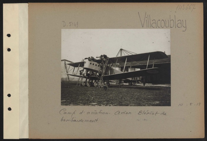 Villacoublay. Camp d'aviation. Avion Blériot de bombardement