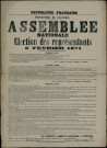 Assemblée nationale : Election des représentants 8 février 1871